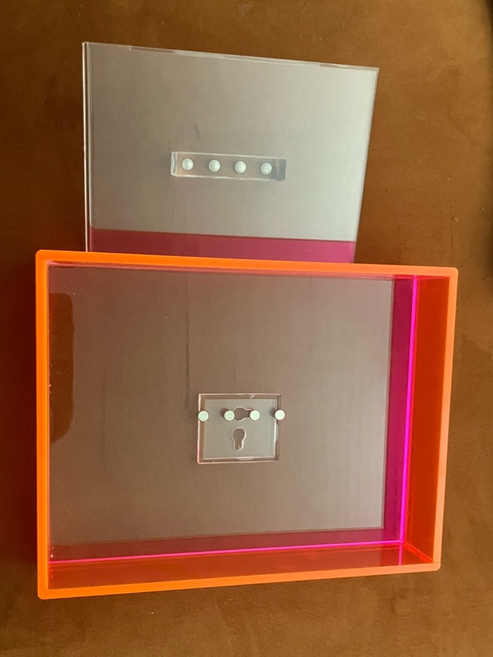 Retro Floating Picture Frame in Neon Pink - Picture 2 of 2